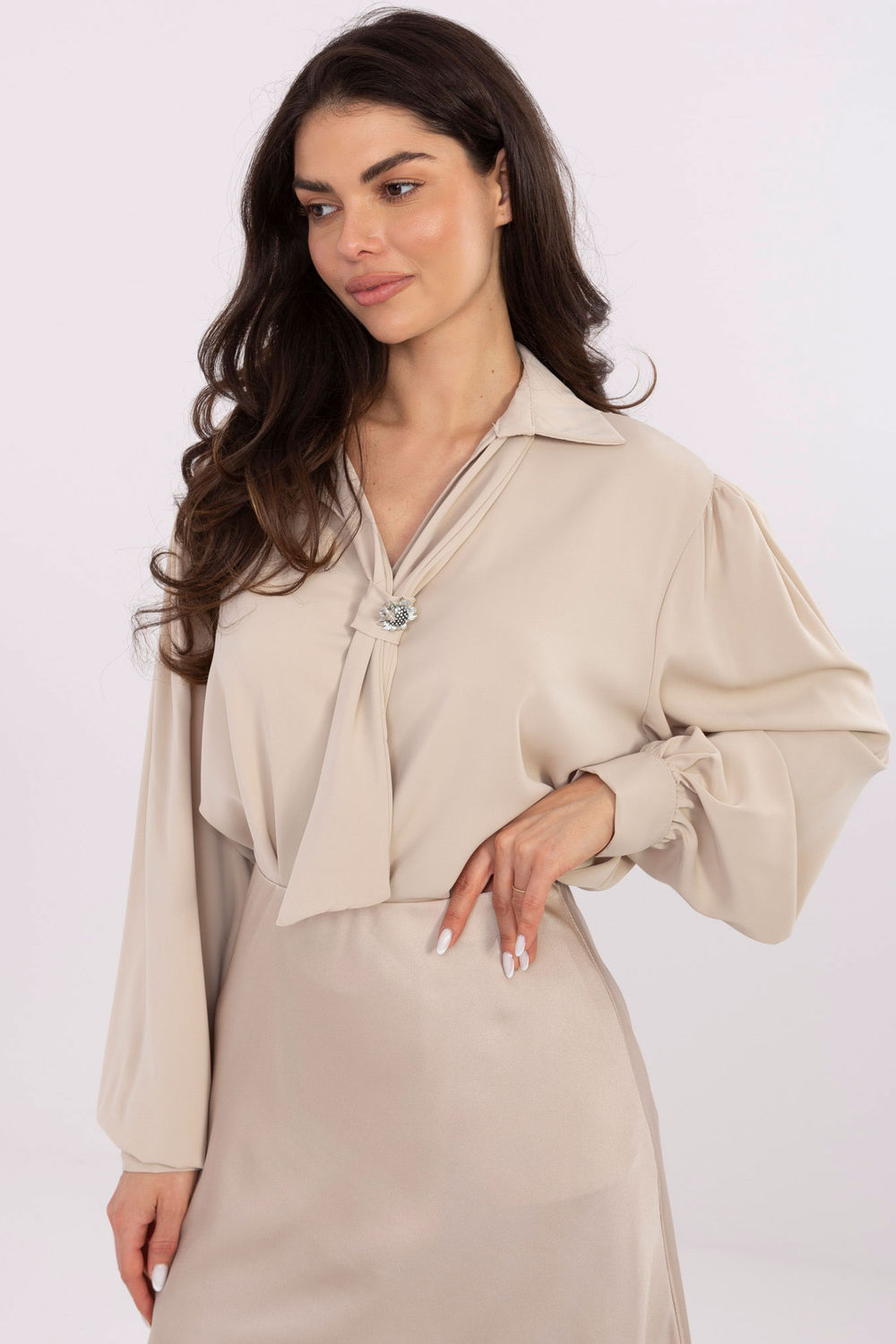 Bluzka Model IT-BZ-28913.17 Beige - Factory Price