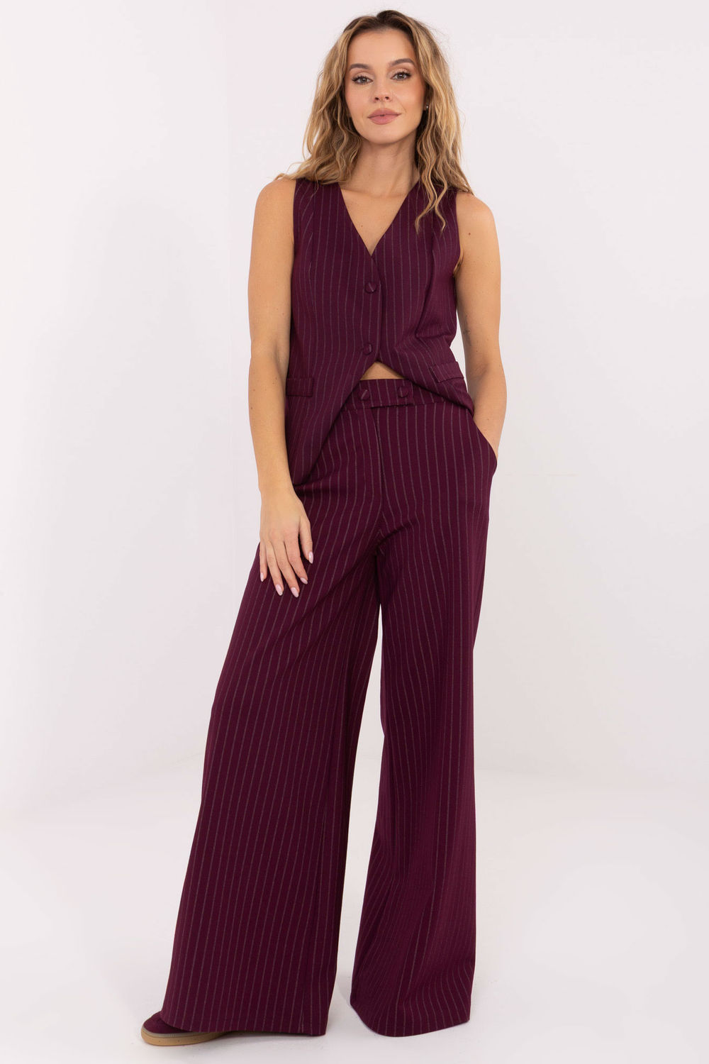 Spodnie Damskie Model IT-SP-FL8251.12 Bordo - Rue Paris