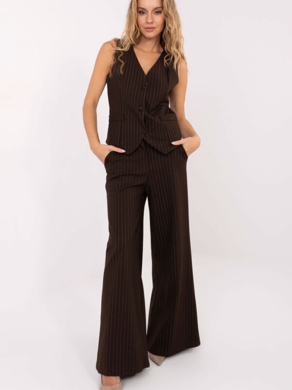 Spodnie Damskie Model IT-SP-FL8251.12 Dark Brown - Rue Paris
