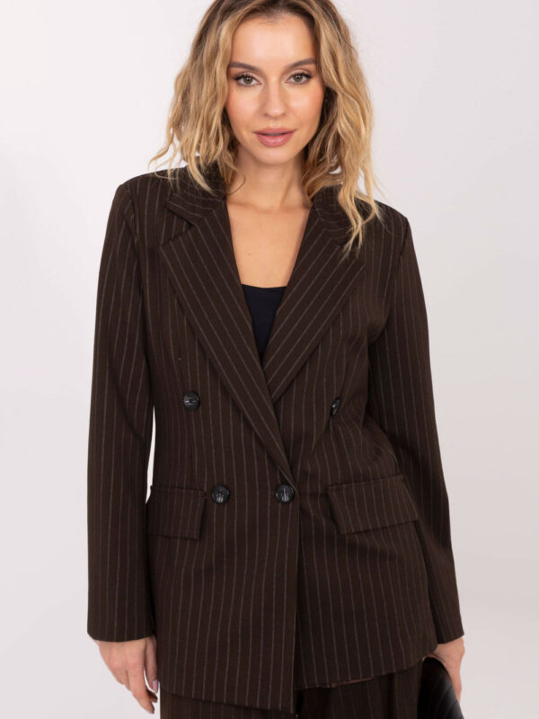 Marynarka Model IT-MA-FL6215.21 Dark Brown - Rue Paris