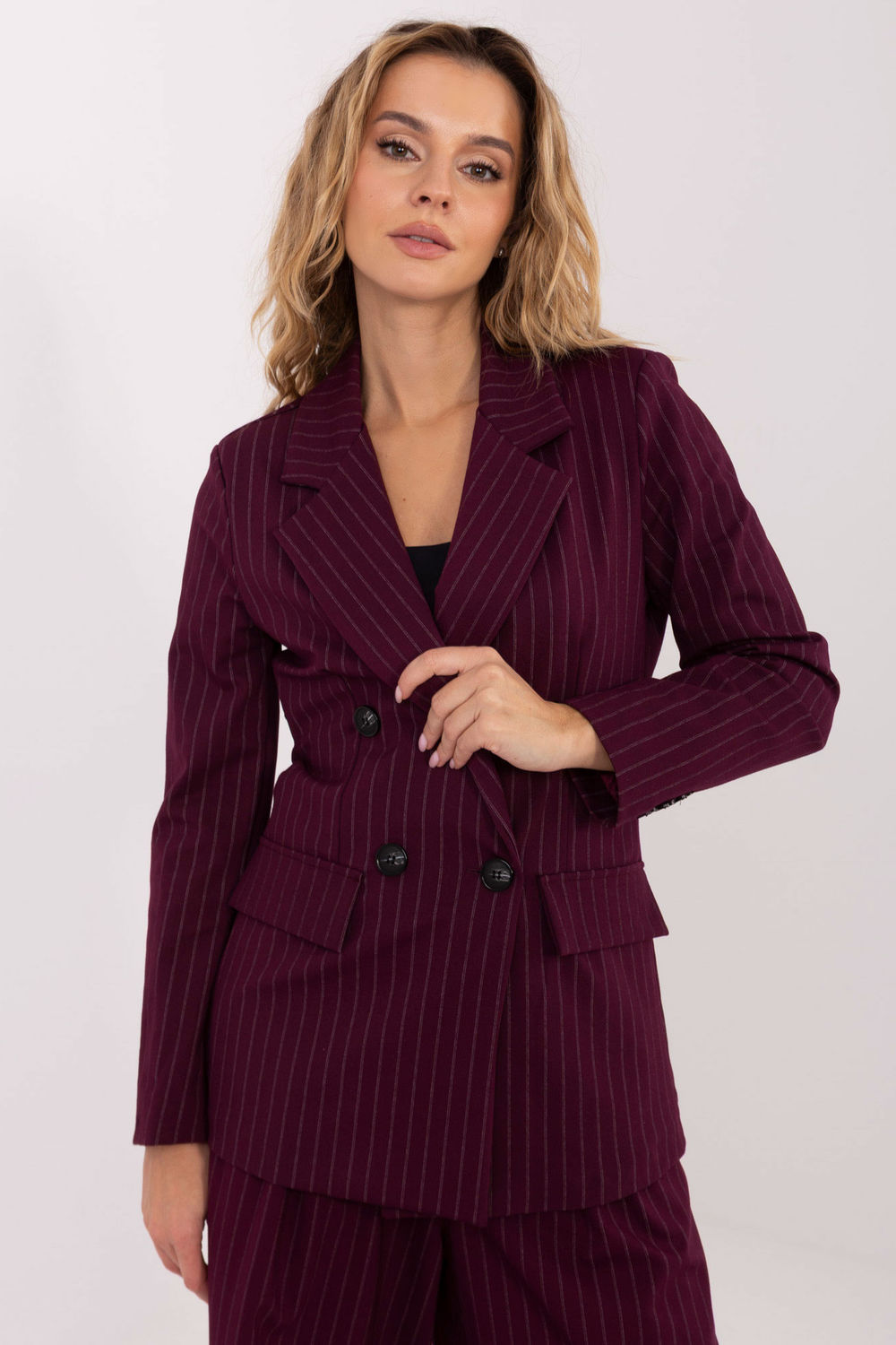 Marynarka Model IT-MA-FL6215.21 Bordo - Rue Paris