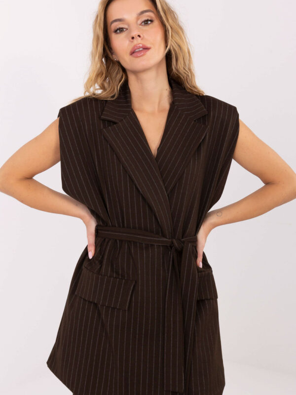 Kamizelka Model IT-KZ-FL9790.66 Dark Brown - Rue Paris