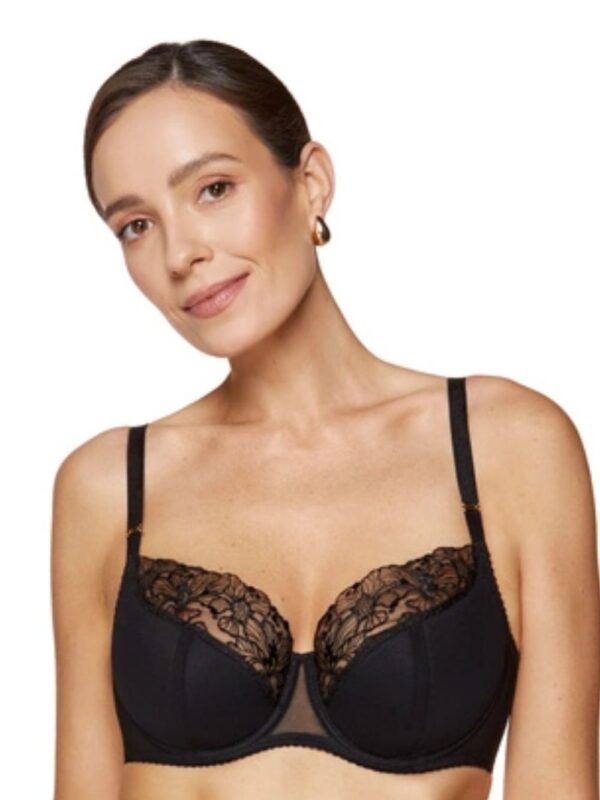 Biustonosz Soft Biustonosz Semi-Soft Model Fleur B3 Black - Gorteks