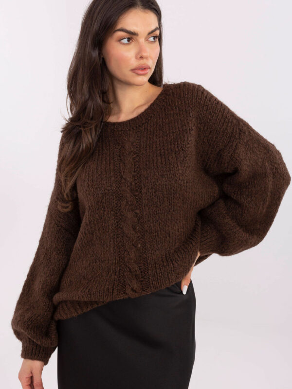 Sweter Damski Model MI-SW-1610.18 Dark Brown - Italy Moda