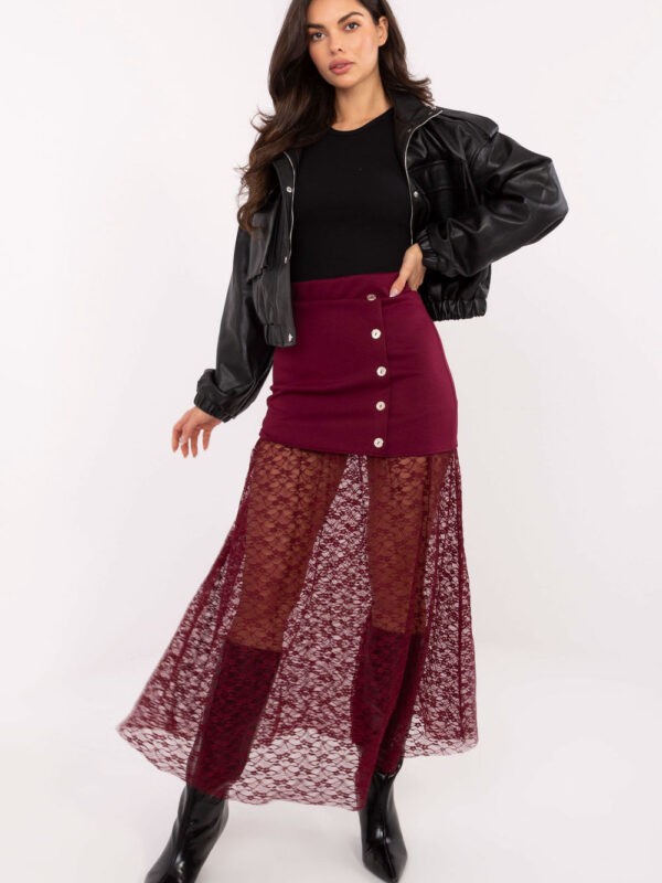 Spódnica Model MI-SD-3292.09P Bordo - Italy Moda