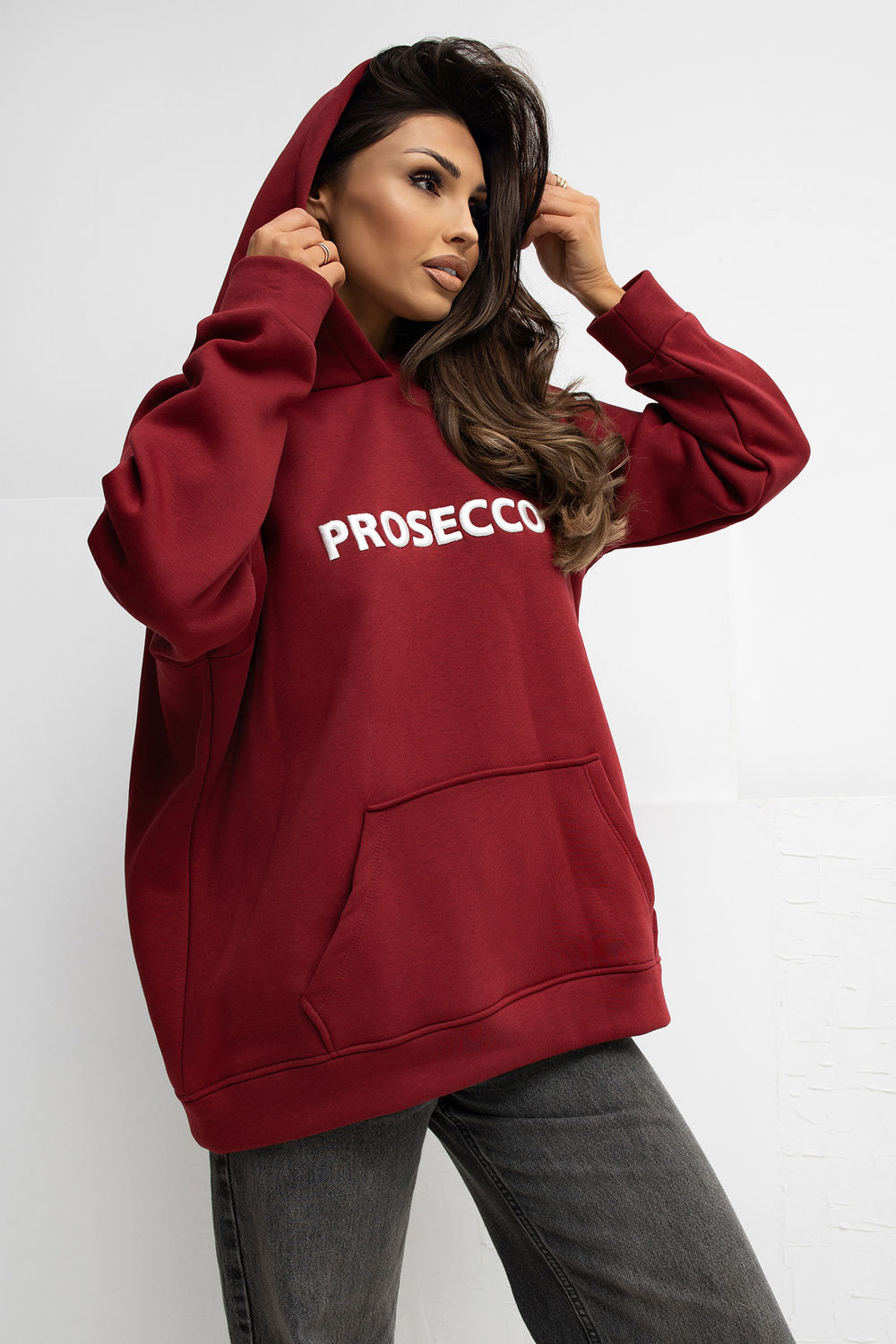 Bluza Damska Model RV-BL-A1034.26 Bordo - Rue Paris