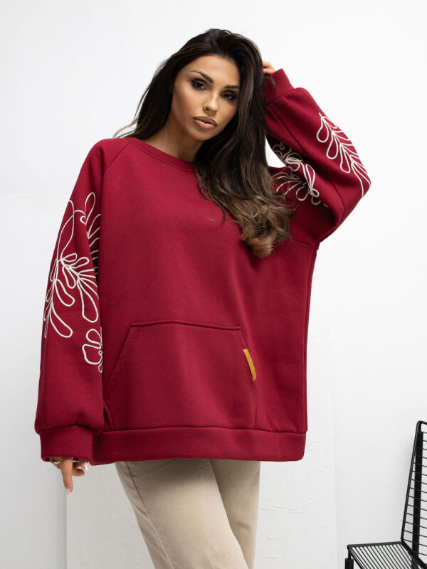 Bluza Damska Model RV-BL-A1042.25 Bordo - Rue Paris