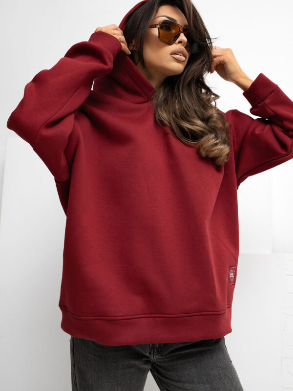 Bluza Damska Model RV-BL-A1037.12 Bordo - Rue Paris