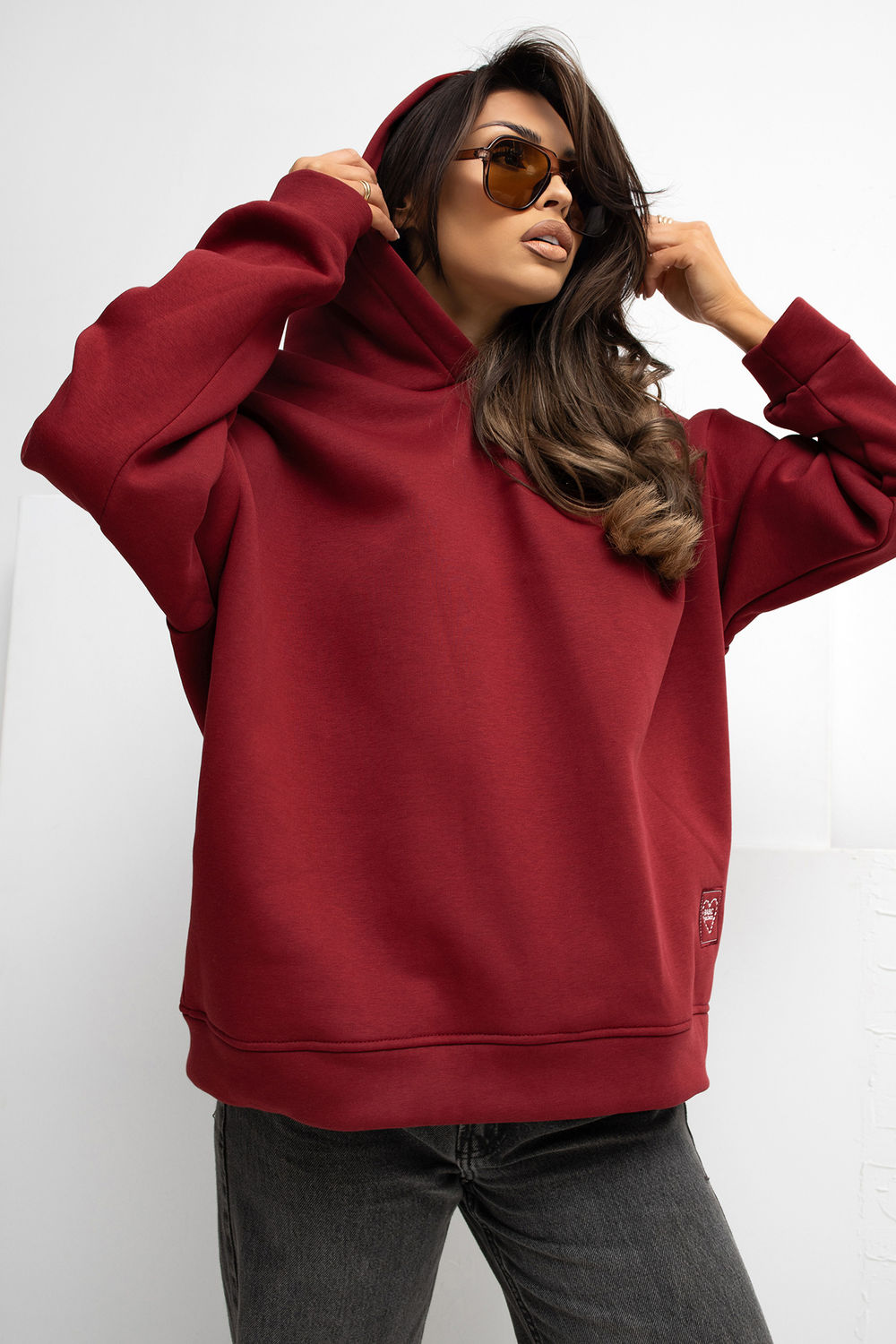 Bluza Damska Model RV-BL-A1037.12 Bordo - Rue Paris