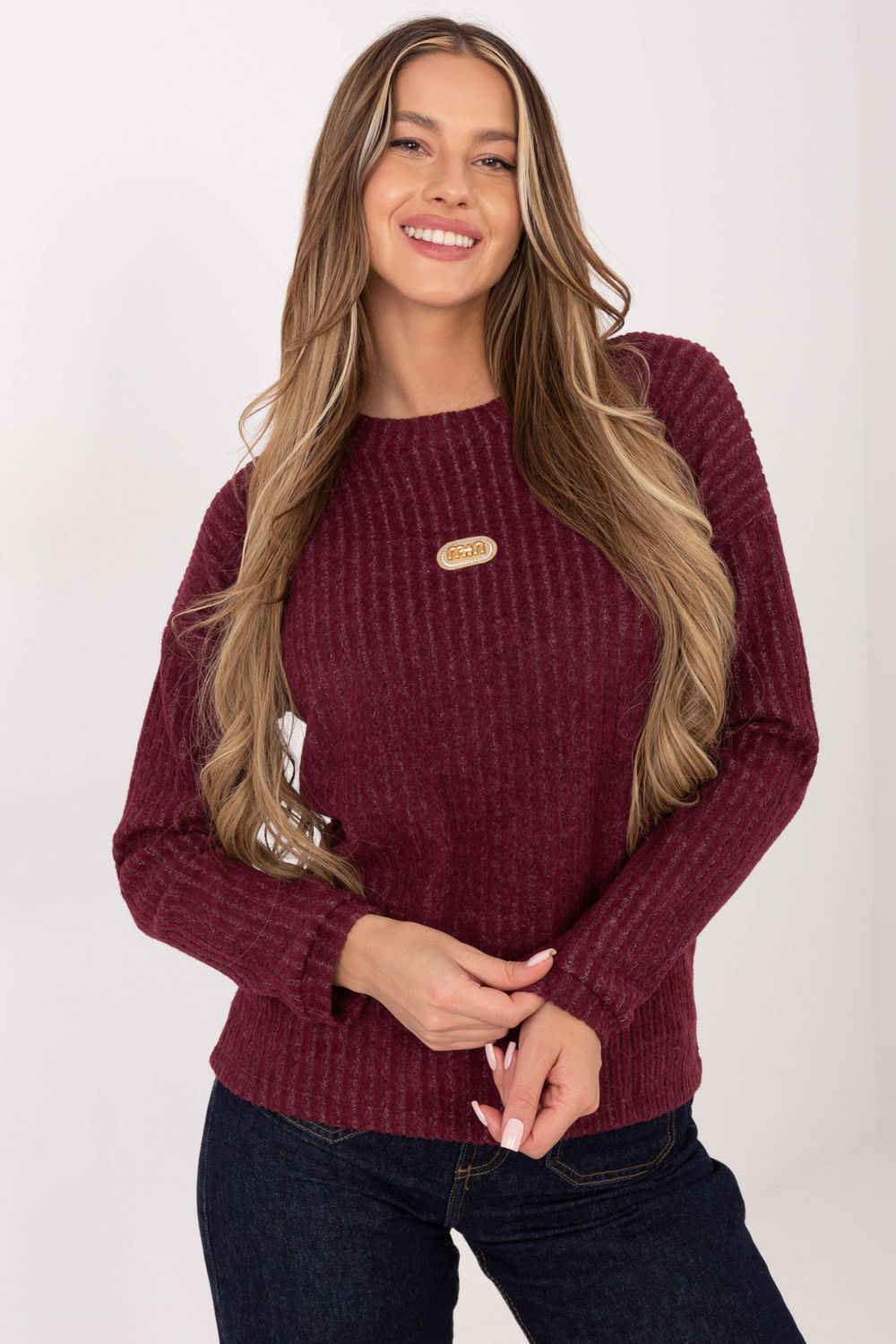 Sweter Damski Model RV-SW-A1026.52 Bordo - Relevance