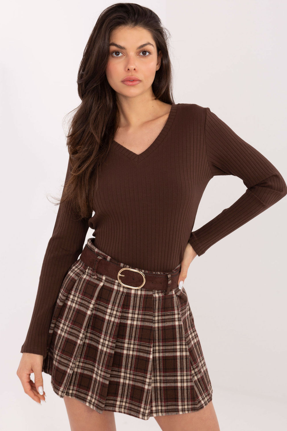 Bluzka Model RV-BZ-A1054.34 Dark Beige - Rue Paris