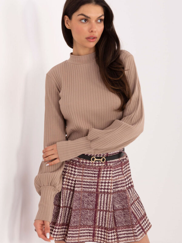 Bluzka Model RV-BZ-A1053.50 Dark Beige - Rue Paris