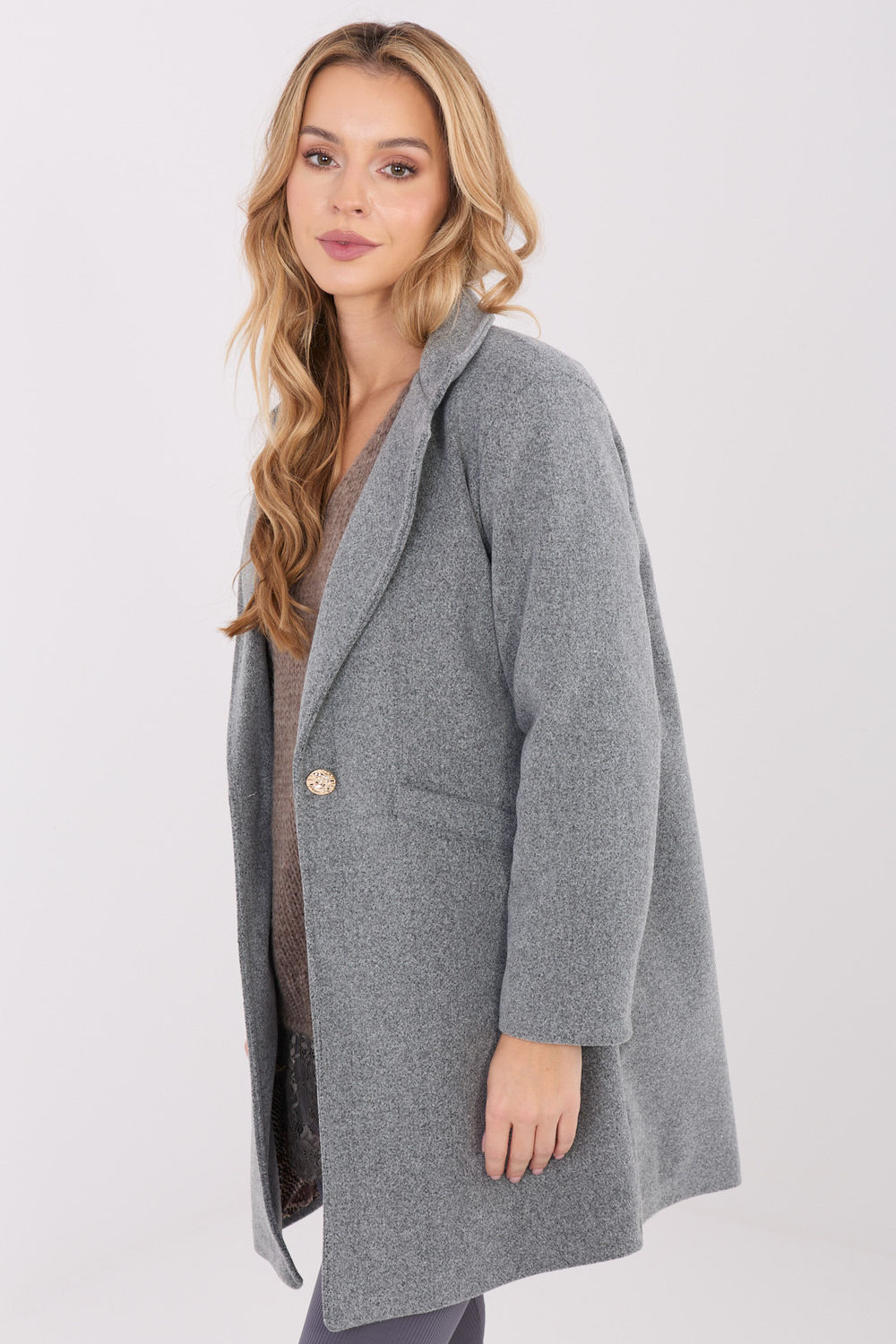 Płaszcz Damski Model IT-PL-20238.23 Dark Grey - Italy Moda