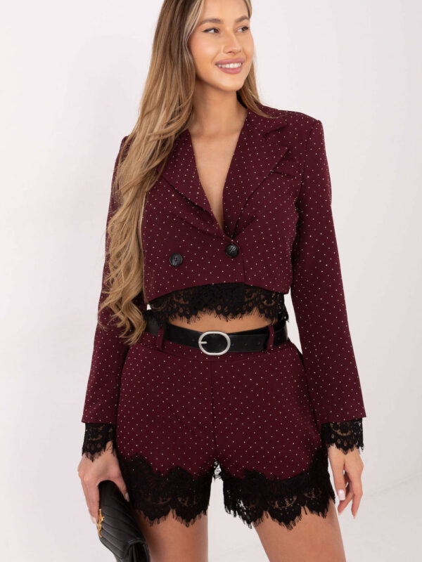 Szorty Damskie Model IT-SN-FL9965.88 Dark Red - Italy Moda