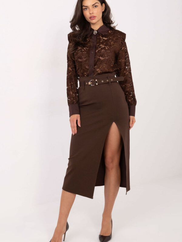 Spódnica Model IT-SD-FL7393.26 Brown - Rue Paris