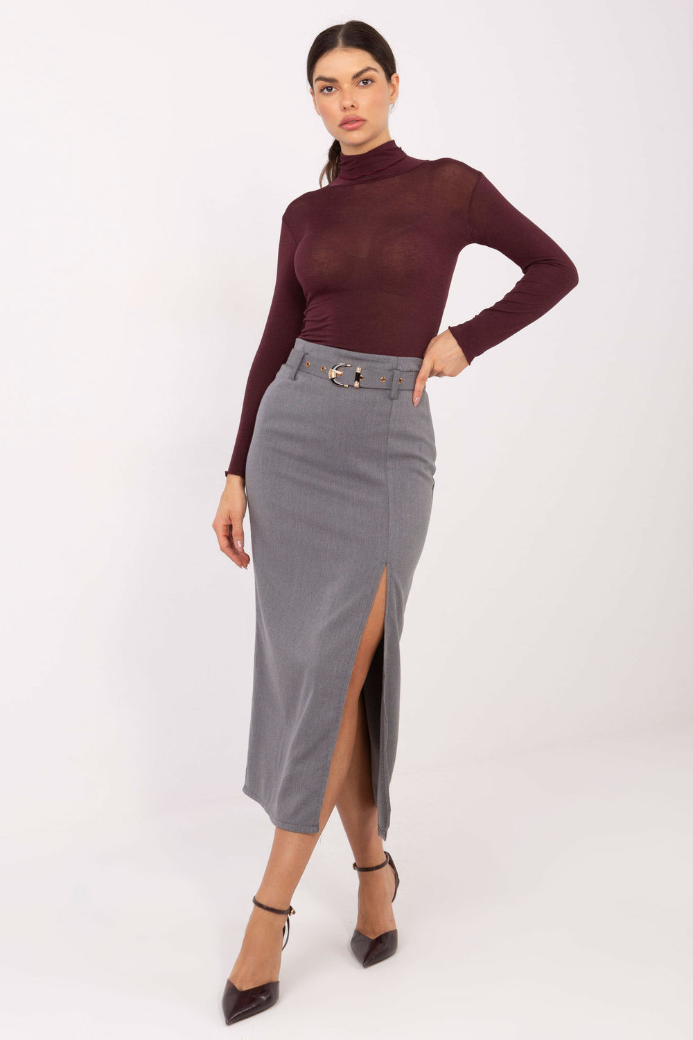 Spódnica Model IT-SD-A7393.57 Grey - Rue Paris