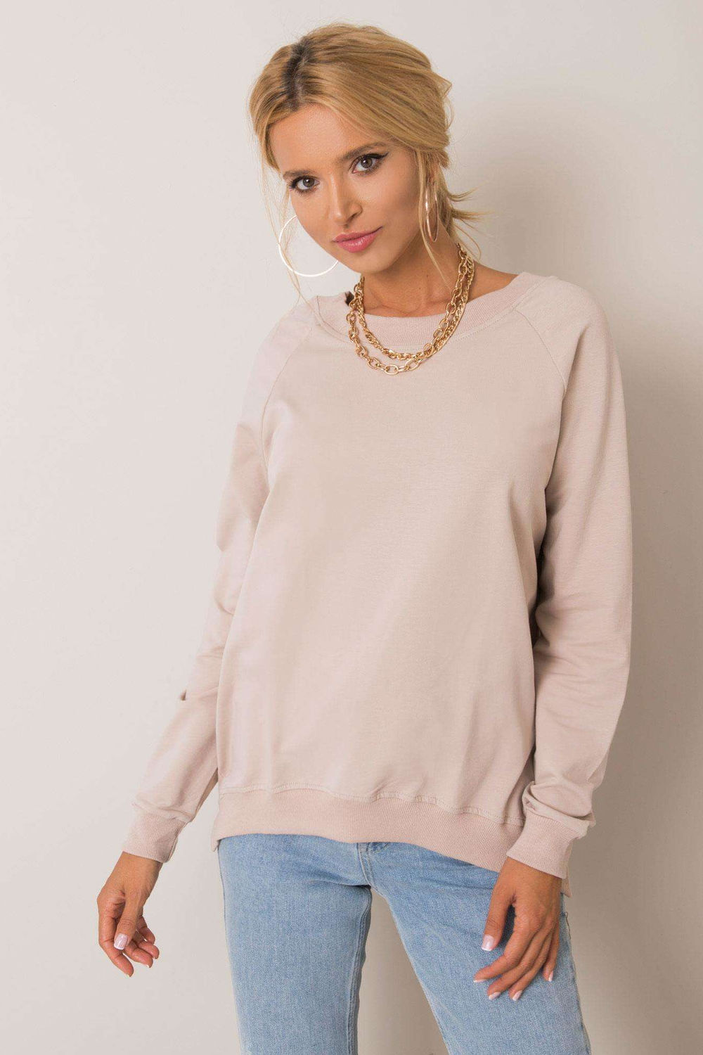 Bluza Damska Model RV-BL-5850.11X Beige - Rue Paris