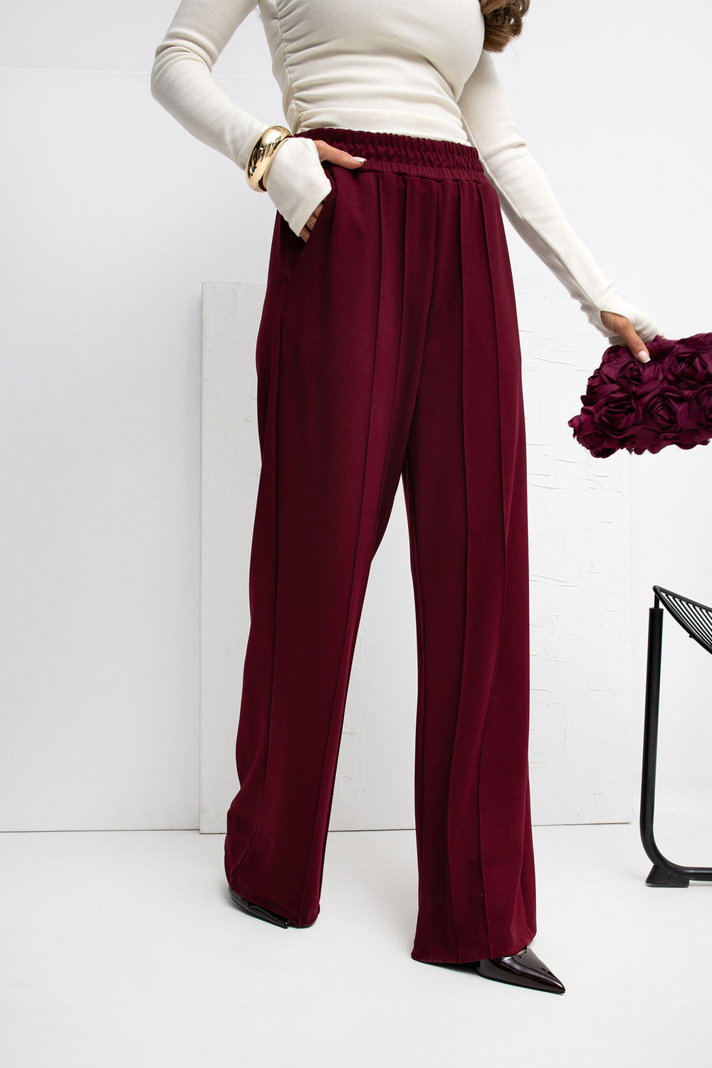 Spodnie Dresowe Model RV-DR-A1062.48 Bordo - Rue Paris