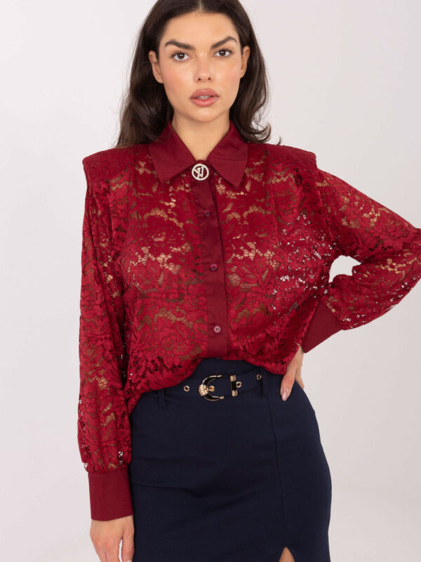 Koszula Damska Model IT-KS-21999.50 Bordo - Italy Moda