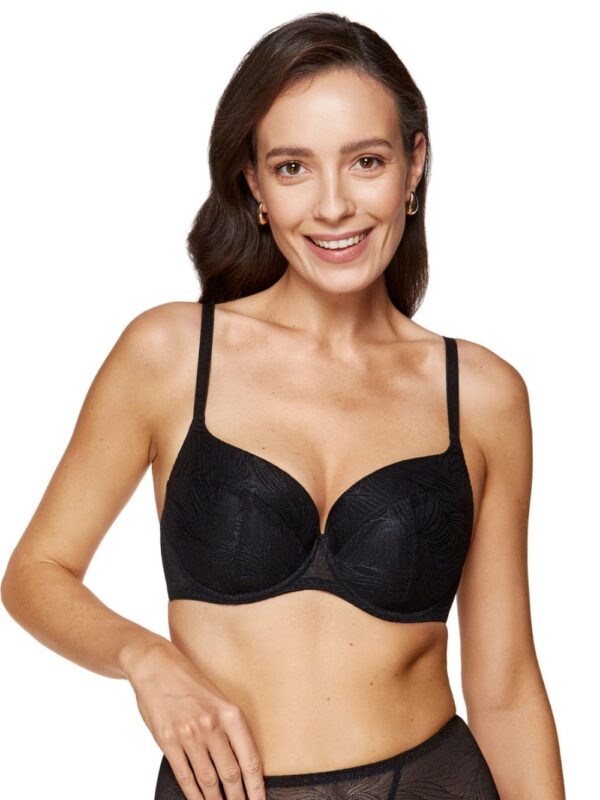 Biustonosz push up Biustonosz Usztywniany Model Cate B4 Black - Gorteks
