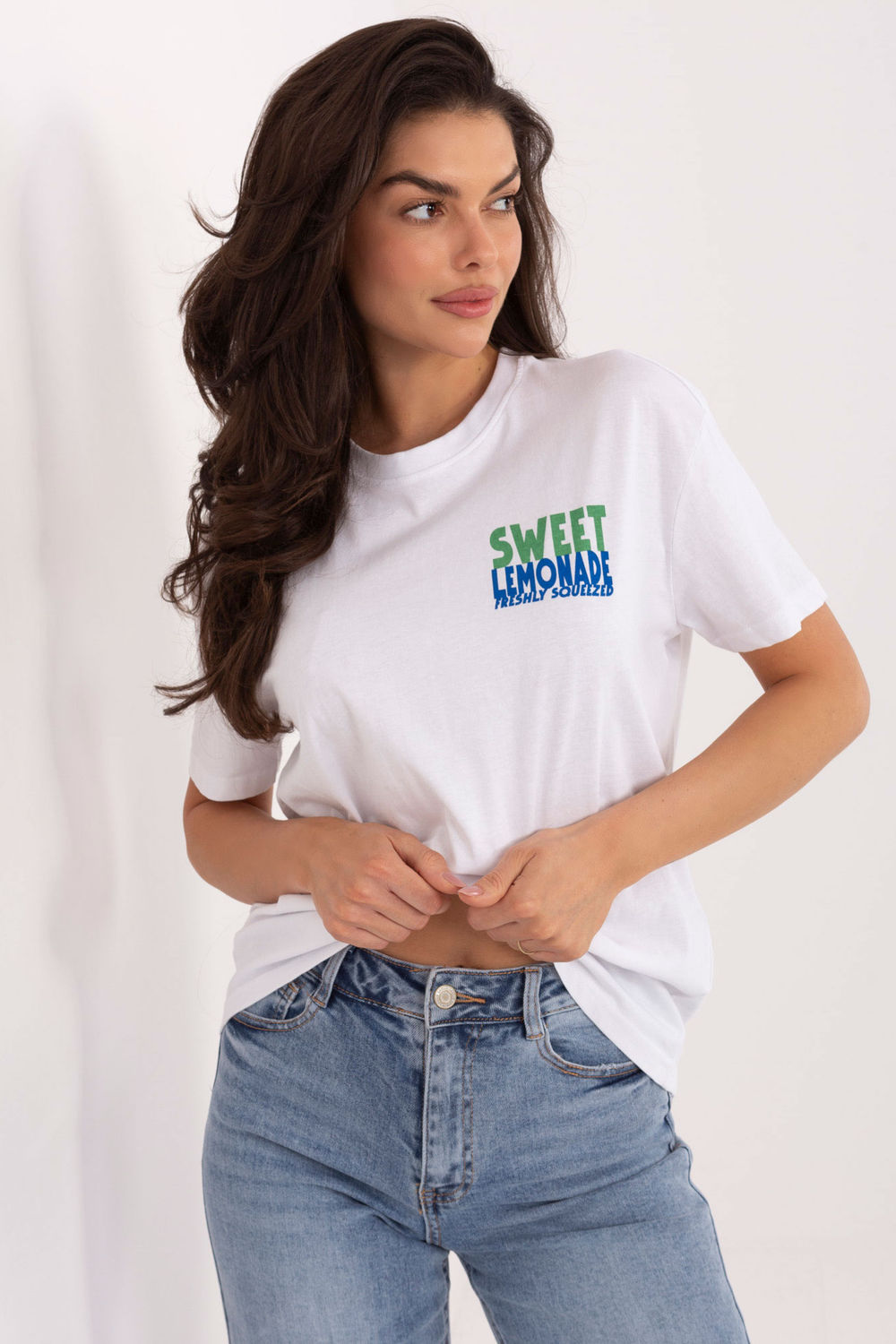 Tshirt Damski Model D12022AH02645W White/Yellow - Sublevel