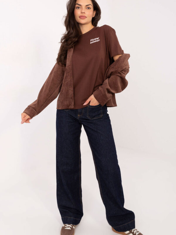Koszula Damska Model D50061J11078A3 Dark Brown - Sublevel