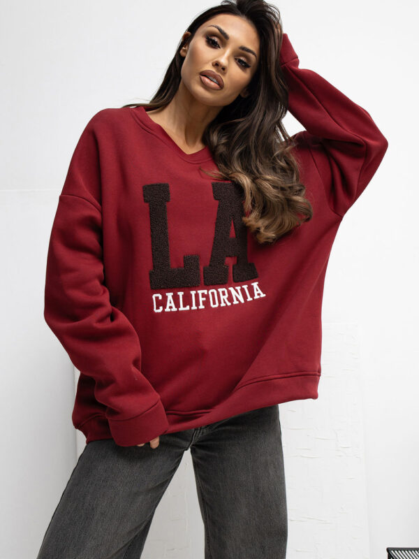 Bluza Damska Model RV-BL-A1035.13 Bordo - Rue Paris