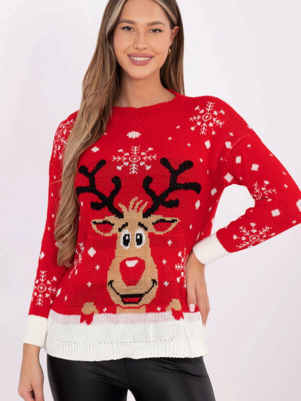 Sweter Damski Model MI-SW-0212.89 Red - Italy Moda