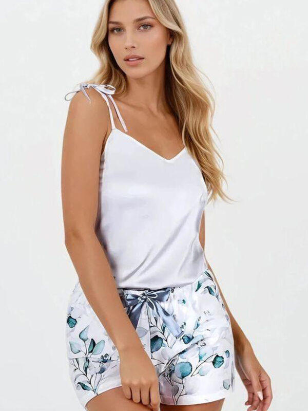 Piżama Damska Model Emma 223836 SIlver/White - Momenti Per Me