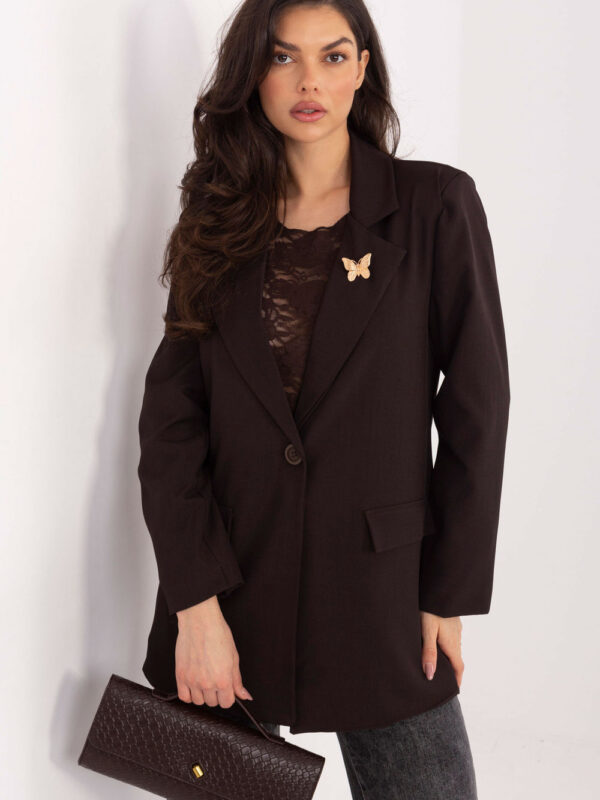 Marynarka Model IT-MA-FL8315.85 Dark Brown - Rue Paris