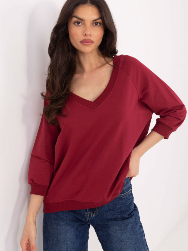 Bluza Model RV-BL-5676.09 Bordo - Rue Paris