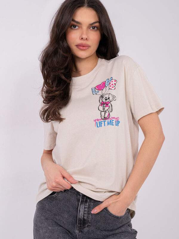 Tshirt Damski Model D12022AH02645Y Light Beige - Sublevel