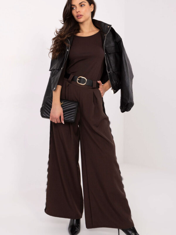 Spodnie Damskie Model MI-SP-62440.56 Dark Brown - Italy Moda
