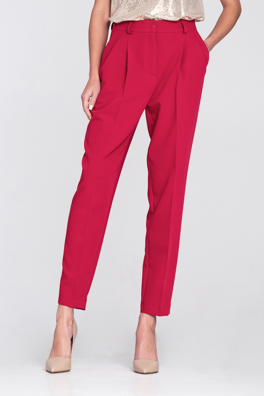 Spodnie typu balloon SD133 Red - Nife