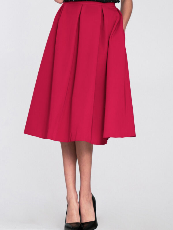 Spódnica Rozkloszowana spódnica midi SP87 Red - Nife
