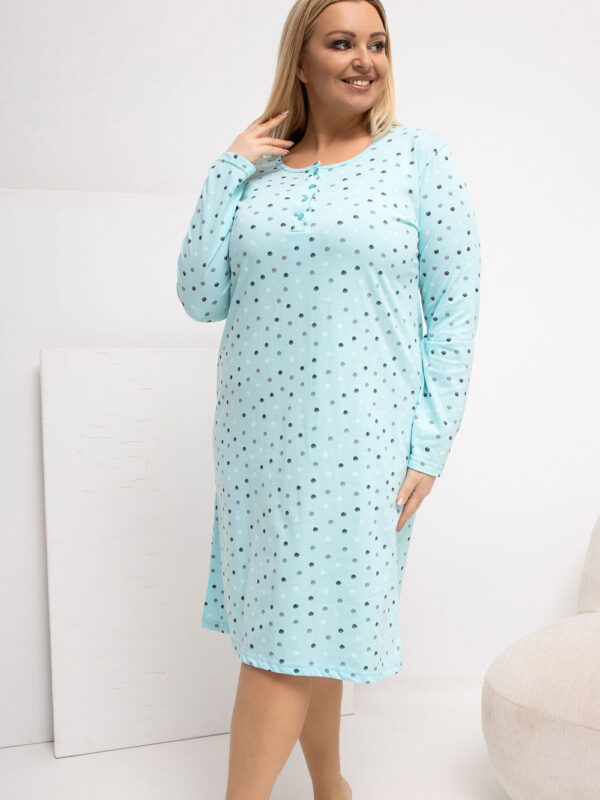 Koszula Nocna Plus Size Model DU-KN-FP-607.04P Mint - Forever Pink
