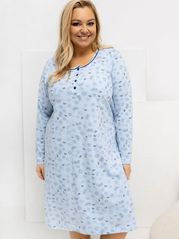 Koszula Nocna Plus Size Model DU-KN-FP-604.10 Light Blue - Forever Pink