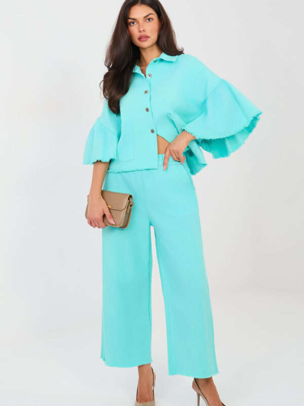 Kurtka Damska Model IT-KR-FL9998.85 Turkus - Rue Paris