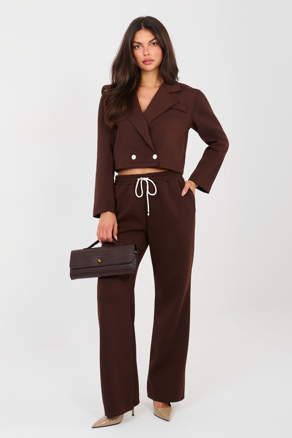 Spodnie Komplet Model IT-KMPL-22202.89 Brown - Rue Paris