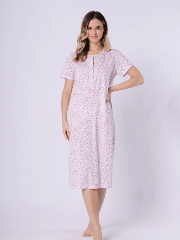 Koszulka nocna Koszula Nocna Model Oriana 1723 Coral/White - M-Max
