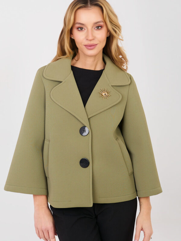 Płaszcz Damski Model IT-KR-FL8159-1.29 Khaki - Italy Moda