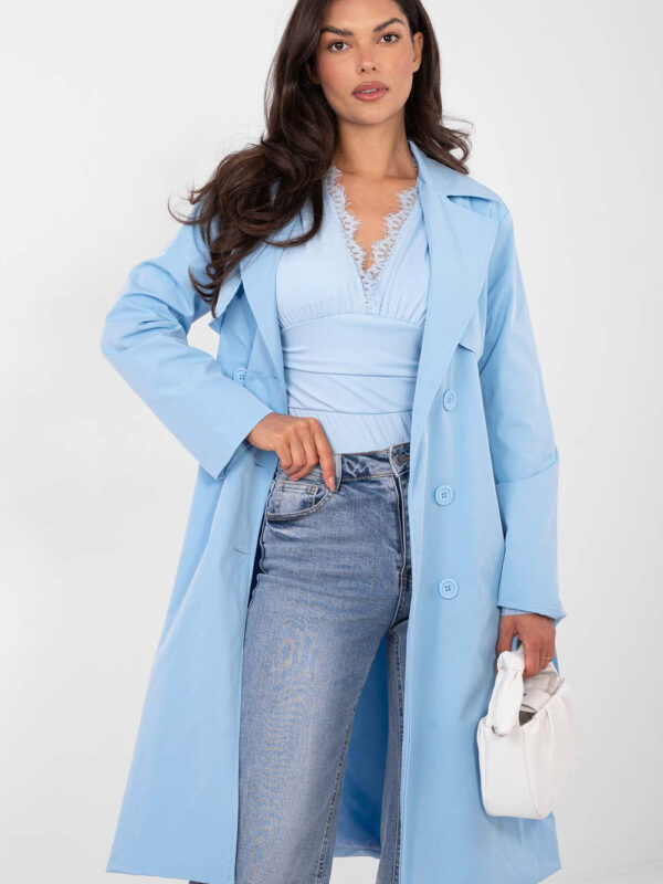Płaszcz Damski Model IT-PL-FL8808.32 Light Blue - Rue Paris