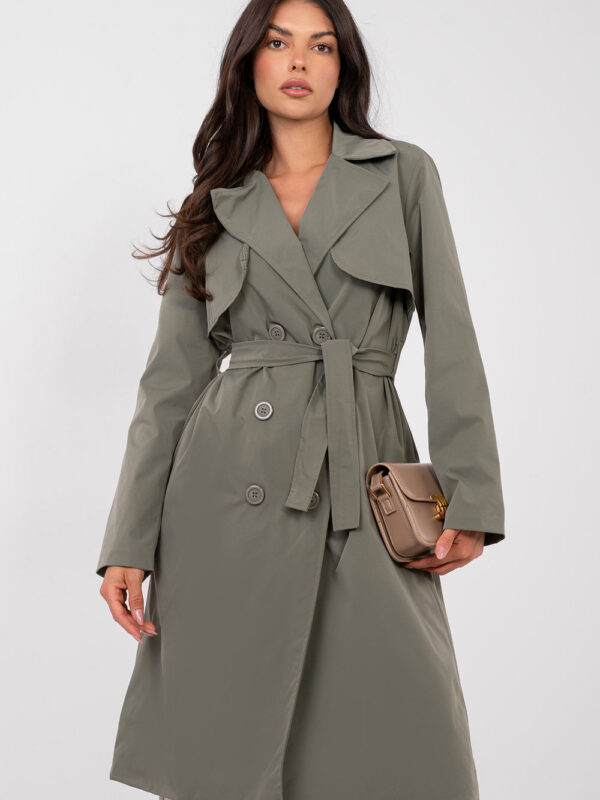 Płaszcz Damski Model IT-PL-FL8808.32 Khaki - Rue Paris