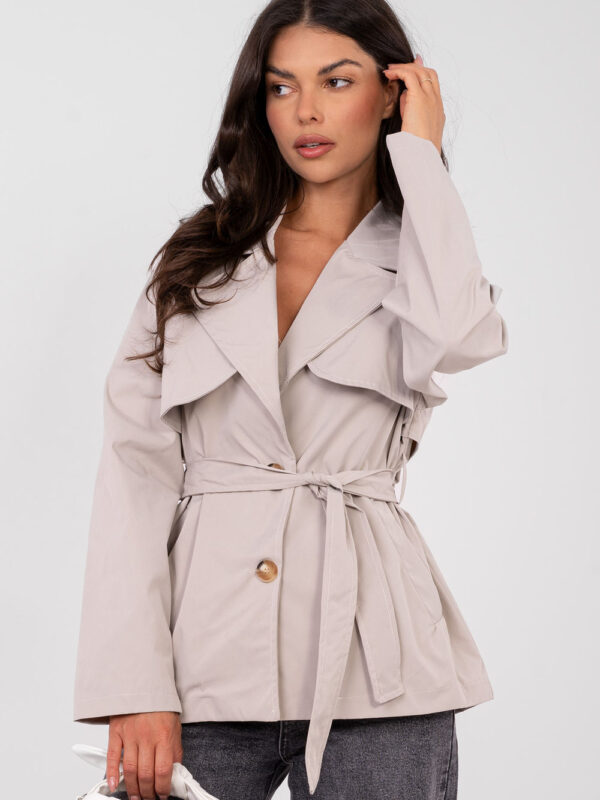 Płaszcz Damski Model IT-PL-FL10069.65 Beige - Rue Paris