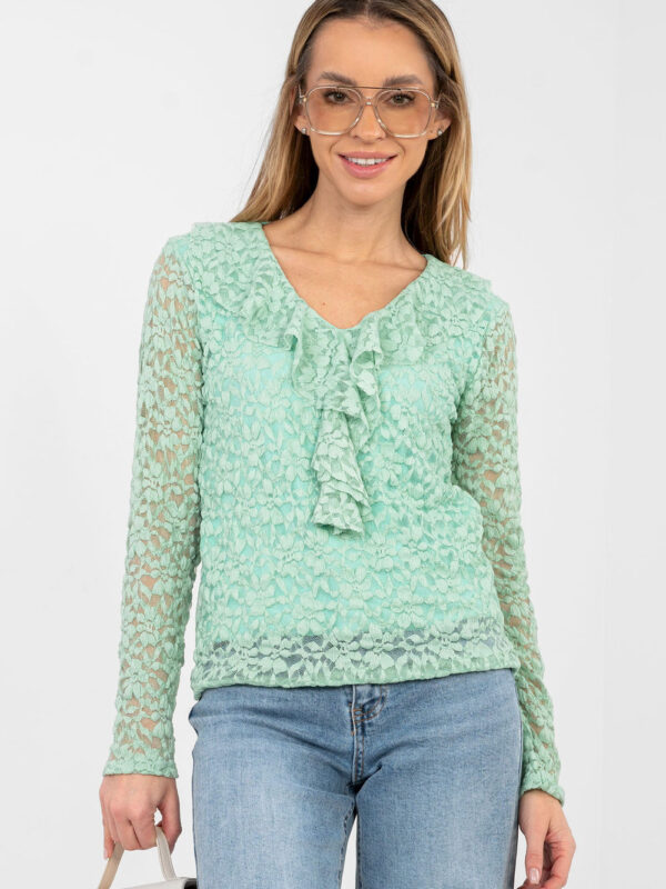Bluzka Model MI-BZ-M6713.86 Pistacja - Rue Paris