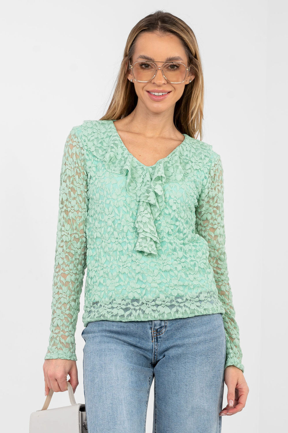 Bluzka Model MI-BZ-M6713.86 Pistacja - Rue Paris