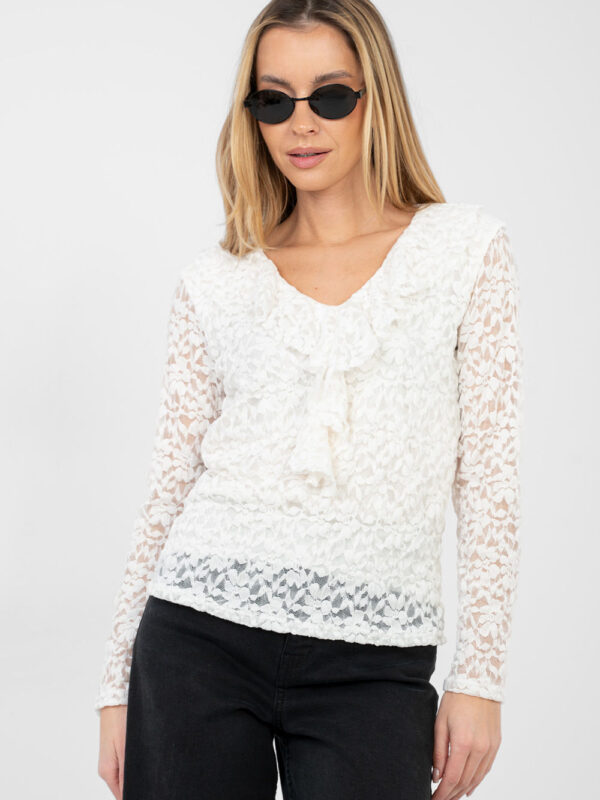 Bluzka Model MI-BZ-M6713.86 Ecru - Rue Paris