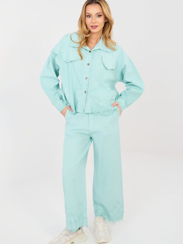 Spodnie Damskie Model IT-SP-FL9995.57 Mint - Rue Paris
