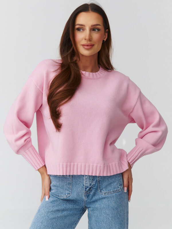 Sweter Damski Model C43 Powder Pink - Makadamia