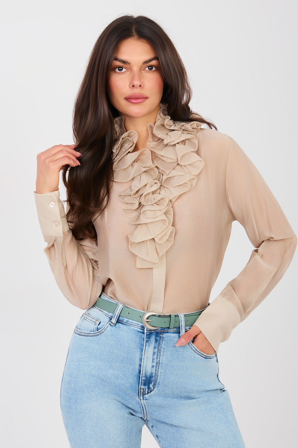 Koszula Damska Model IT-KS-22310.16P Beige - Factory Price